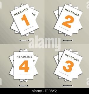 Vector set de brochures avec des numéros sur le couvercle Illustration de Vecteur