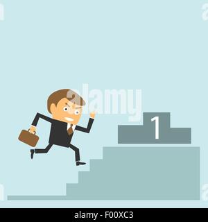 Businessman running de cible. Le succès et l'atteinte des concept. Illustration de caractère vectoriel. Illustration de Vecteur