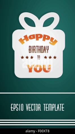 Vector illustration de joyeux anniversaire présent fort sur fond sombre comme modèle avec place pour votre texte. Illustration de Vecteur