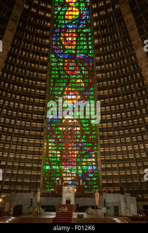 L'autel, Cathédrale Catholique, Rio de Janeiro, Brésil Banque D'Images