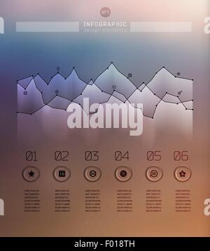 Transparente des infographies sur schéma de paysage flou Illustration de Vecteur