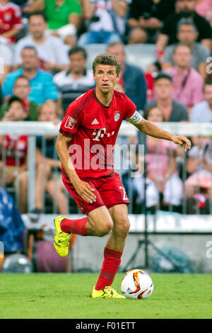 Munich, Allemagne. 4 Août, 2015. Thomas Müller (Bayern) Football/soccer : Audi Cup 2015 match entre FC Bayern Munich 3-0 AC Milan à l'Allianz Arena de Munich, Allemagne . © Maurizio Borsari/AFLO/Alamy Live News Banque D'Images