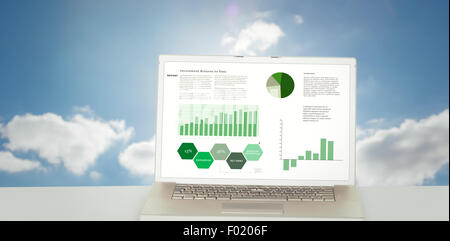 Image composite de l'interface d'affaires avec des graphiques et des données Banque D'Images