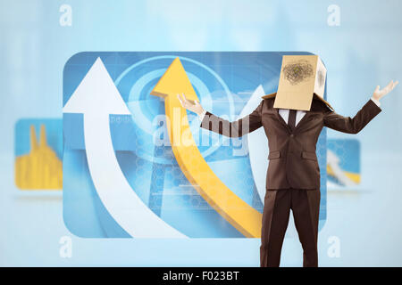 Image composite de businessman holding anonyme ses mains Banque D'Images