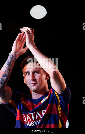 Barcelone, Espagne. Le 05 août, 2015. Lionel Messi (FC Barcelone), au cours de Joan Gamper Trophy match de football entre le FC Barcelone et l'AS Roma FC, au Camp Nou à Barcelone, Espagne, le mercredi 5 août 2015. Foto : S.Lau : dpa Crédit photo alliance/Alamy Live News Banque D'Images