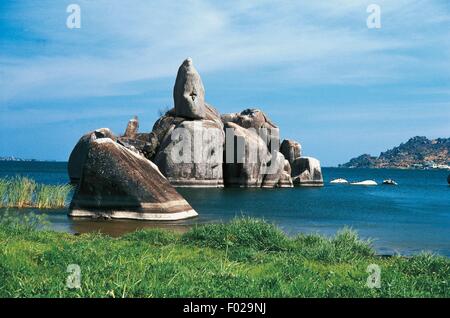 Les roches de Bismarck, Mwanza, le lac Victoria, en Tanzanie. Banque D'Images