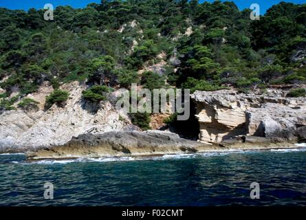 Un aperçu du parc national de Port-Cros, France. Banque D'Images