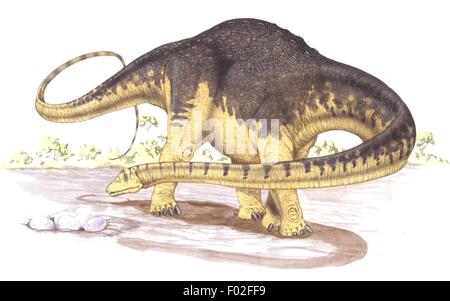 Paléozoologie - Crétacé - Dinosaures - Hypselosaurus - Art par Graham Rosewarne Banque D'Images