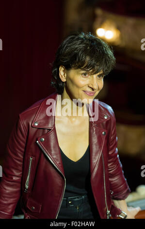 Edimbourg, Royaume-Uni, 6 août 2015. Juliette Binoche dans le King's Theatre avant l'ouverture de 'Antigone' au Festival International d'Édimbourg Crédit : Jeremy Abrahams / Alamy Live News Banque D'Images