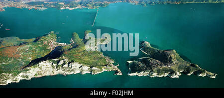 Vue aérienne de Portovenere - Province de La Spezia, Ligurie, Italie. Banque D'Images