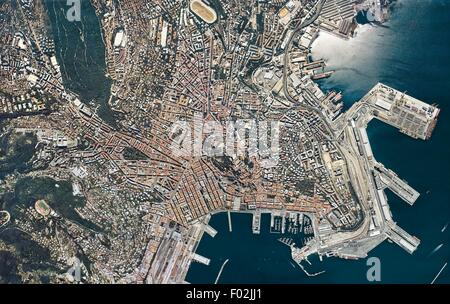 Vue aérienne de Trieste - Friuli Venezia Giulia, Italie. Banque D'Images