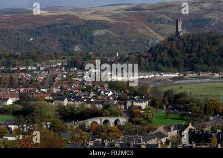 Vue aérienne de la ville de Stirling, Ecosse, Royaume-Uni Banque D'Images