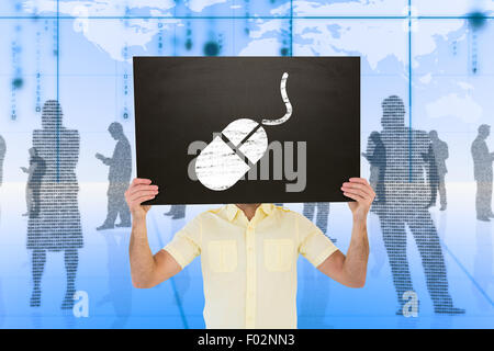 Image composite de l'homme montrant board Banque D'Images