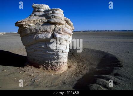 Formation géologique, Qattara Dépression, Désert de Libye, désert du Sahara, l'Egypte. Banque D'Images