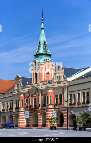 Hôtel de Ville de Melnik sur Main Square, Central Bohemia, République Tchèque Banque D'Images