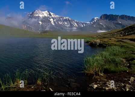 Plan du Lac, lac et Grande Casse, Vanoise National Park (Parc national de la Vanoise, Savoie, France). Banque D'Images