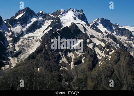 Massif du Pelvoux, vallée de Vallouise, Parc National des Ecrins (Parc national des Ecrins), Hautes Alpes, France. Banque D'Images