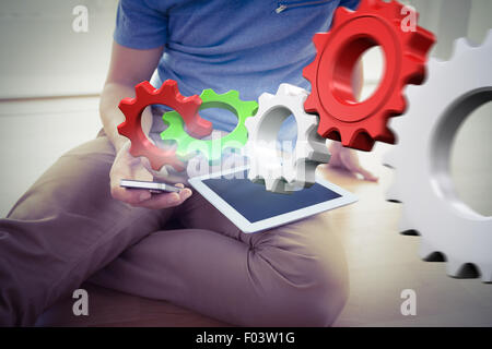 Image composite des dents blanches et rouges et les roues Banque D'Images