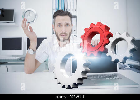 Image composite des dents blanches et rouges et les roues Banque D'Images