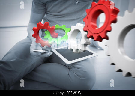 Image composite des dents blanches et rouges et les roues Banque D'Images