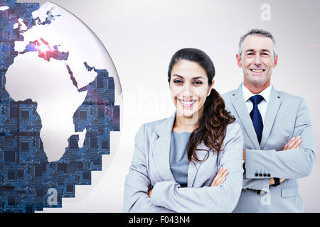 Image composite de portrait of happy business people standing together Banque D'Images