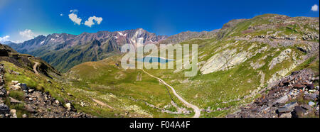 Le parc national de Stelvio, Gavia Pass, Valfurva, Alpes, ITALIE - Le Lac Noir Banque D'Images