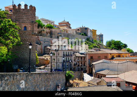 La pente abrupte que Toledo est construite, les toits, les routes et les limites de la ville, l'Espagne Banque D'Images