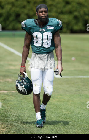 Philadelphie, Pennsylvanie, USA. 6e août, 2015. Philadelphia Eagles le receveur Josh Reese (89) au cours de camp d'entraînement à l'complexe NovaCare à Philadelphie, Pennsylvanie. Christopher Szagola/CSM/Alamy Live News Banque D'Images