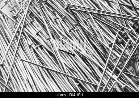 Clous de fer brillant la photo en gros Banque D'Images