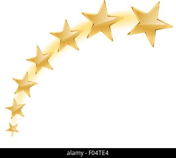 Vector illustration of golden stars flying on white Illustration de Vecteur