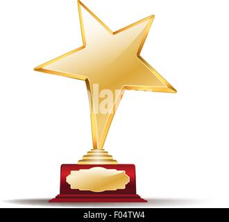 Golden Star Award on white Illustration de Vecteur