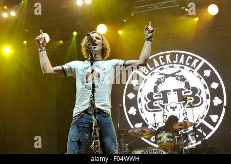 D'Oro-Medonte, de l'Ontario, Canada. 6 août 2015. Billy Jack effectue le jour 1 de l'2015 Bottes et Hearts Music Festival à Burl's Creek Motifs de l'événement. Aimerait vivre en République/EXimages Banque D'Images