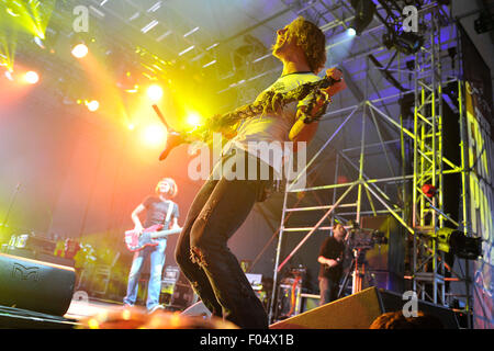 D'Oro-Medonte, de l'Ontario, Canada. 6 août 2015. Billy Jack effectue le jour 1 de l'2015 Bottes et Hearts Music Festival à Burl's Creek Motifs de l'événement. Aimerait vivre en République/EXimages Banque D'Images