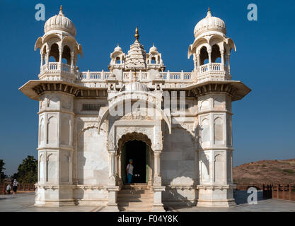 Jaswant Thada, mausolée commémoratif en marbre blanc de Maharaja Jaswant Singh, Cénotaphe, Jodhpur, Rajasthan, India Banque D'Images