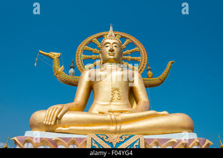 Statue du Grand Bouddha au Wat Phra Yai Ko Temple Pan à Ban Bo Phut, Ko Samui, Thaïlande Banque D'Images