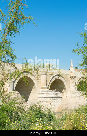 Le Puente Romano de Córdoba ou pont romain sur le río Guadalquivir, ou à Córdoba ou Cordoue en Espagne Banque D'Images