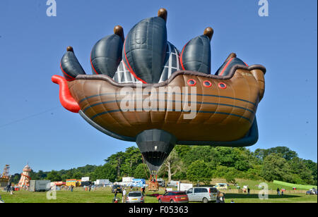 Ashton Cour, Bristol, Royaume-Uni. 07Th Aug 2015. Nouveau bateau de pirate hot air balloon vu à Bristol International Balloon Fiesta, Ashton Cour, Bristol, UK Crédit : Jules annan/Alamy Live News Banque D'Images