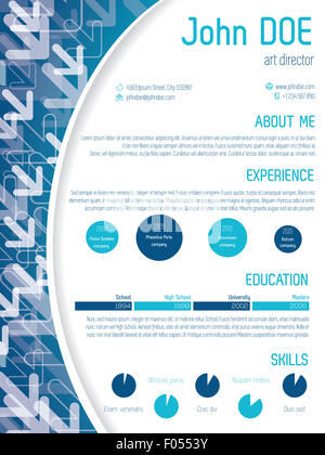 Cv moderne curriculum vitae cv template design avec des flèches Banque D'Images