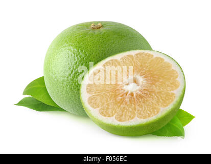 Pamplemousse blanc isolated on white Banque D'Images