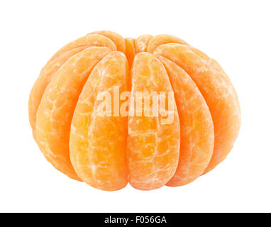 Peeled tangerine isolated on white Banque D'Images