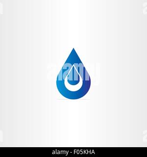 Logo bleu goutte d'eau conception icône Illustration de Vecteur