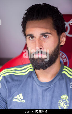 Munich, Allemagne. 4 Août, 2015. Alvaro Arbeloa (réel) Football/soccer : Audi Cup match entre le Real Madrid 2-0 Tottenham Hotspur à l'Allianz Arena de Munich, Allemagne . © Maurizio Borsari/AFLO/Alamy Live News Banque D'Images