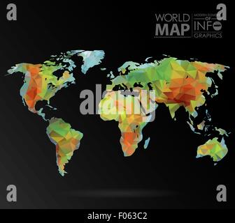 Carte du monde en arrière-plan d'un polygone Illustration de Vecteur