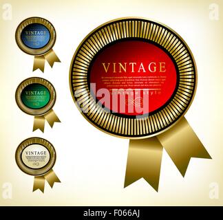 Vector Retro label encadrée d'or. Éléments de design premium. Illustration de Vecteur