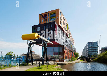 Les 2009 jetons est un immeuble résidentiel, à côté de l'Ashton Canal, à New Islington, Manchester, Angleterre. Historica Banque D'Images