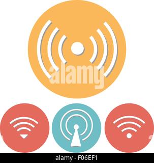 Une connexion Wi-Fi gratuite Icons set de modèle plat Illustration de Vecteur