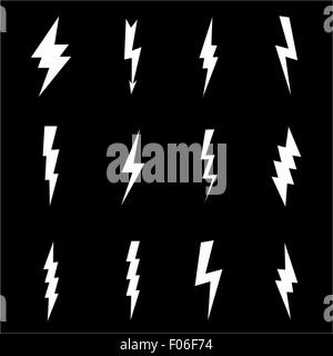 Télévision La foudre icons set Illustration de Vecteur