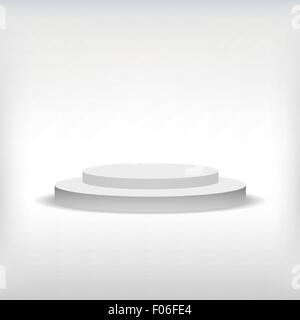Vide isolé 3d podium blanc sur fond gris. Vector illustration. Illustration de Vecteur