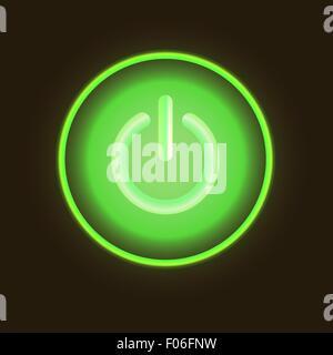 Bouton néon vert vector vector illustration Illustration de Vecteur