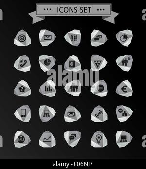 Polygonale vecteur icônes modernes Illustration de Vecteur